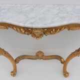 Rocker-style gilded wooden console