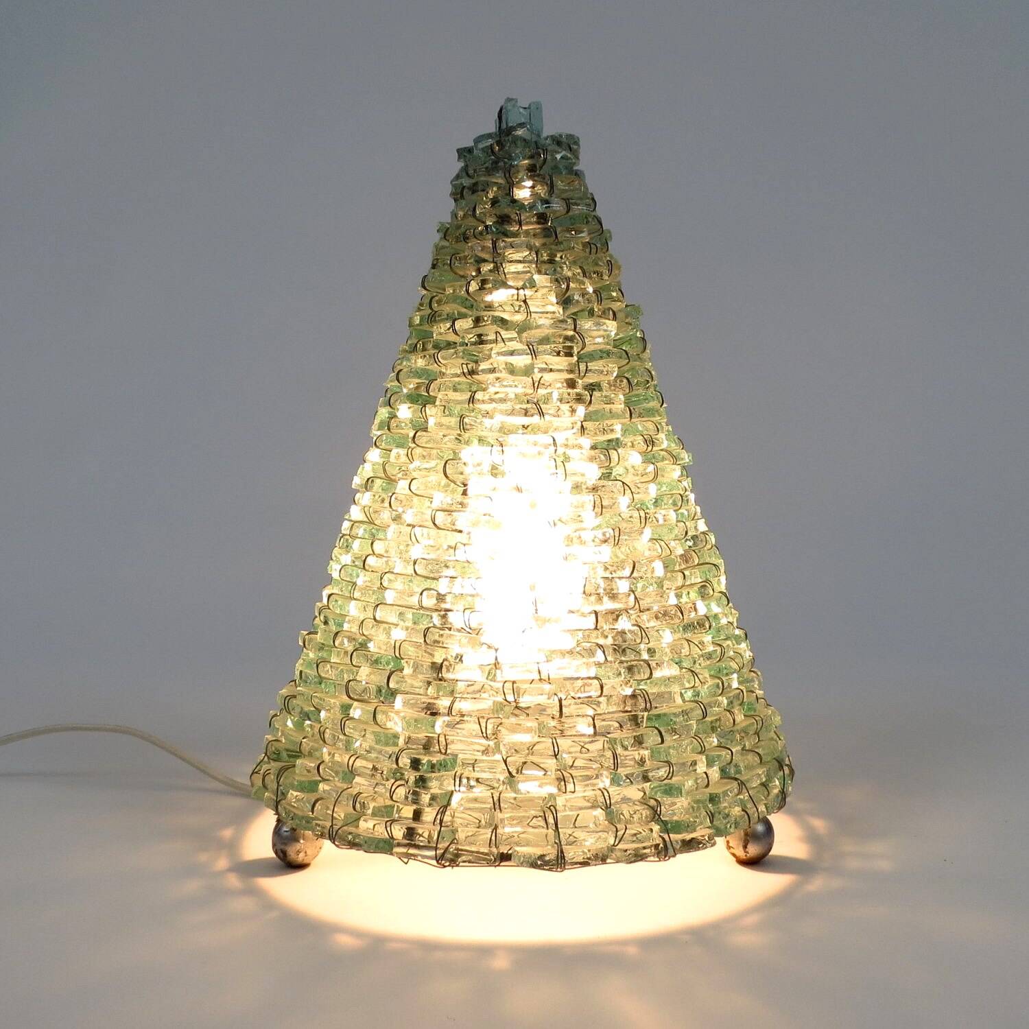 Italian glass and metal table lamp, 1980s