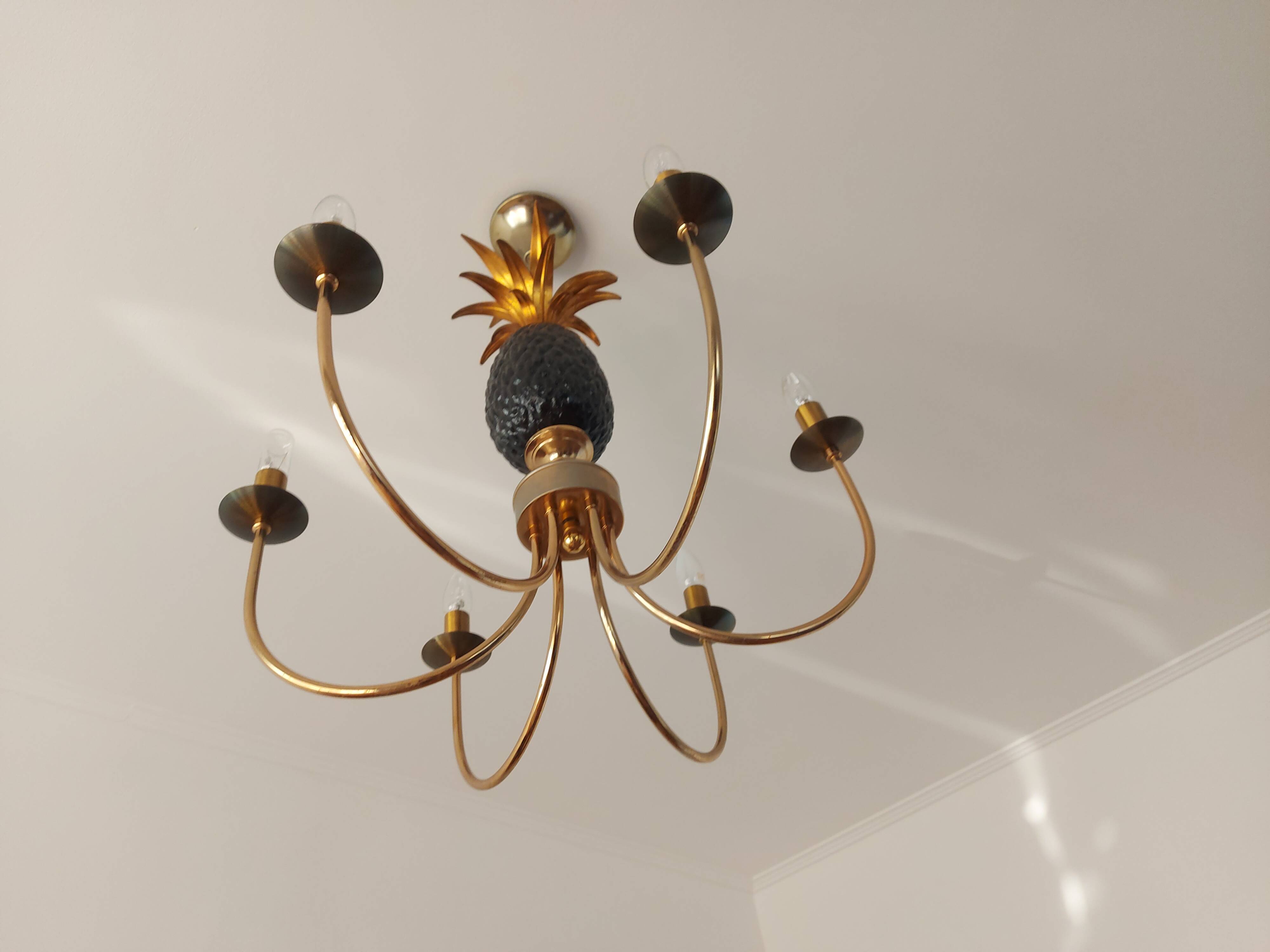 Pineapple chandelier from the 70'S in brass