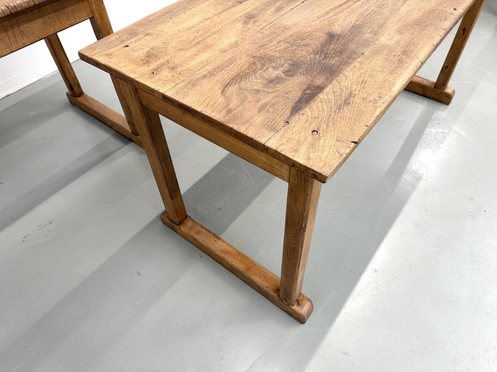 Pair of Vintage Community Tables in Solid Beech
