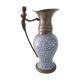 Earthenware and pewter ewer with mermaid handle