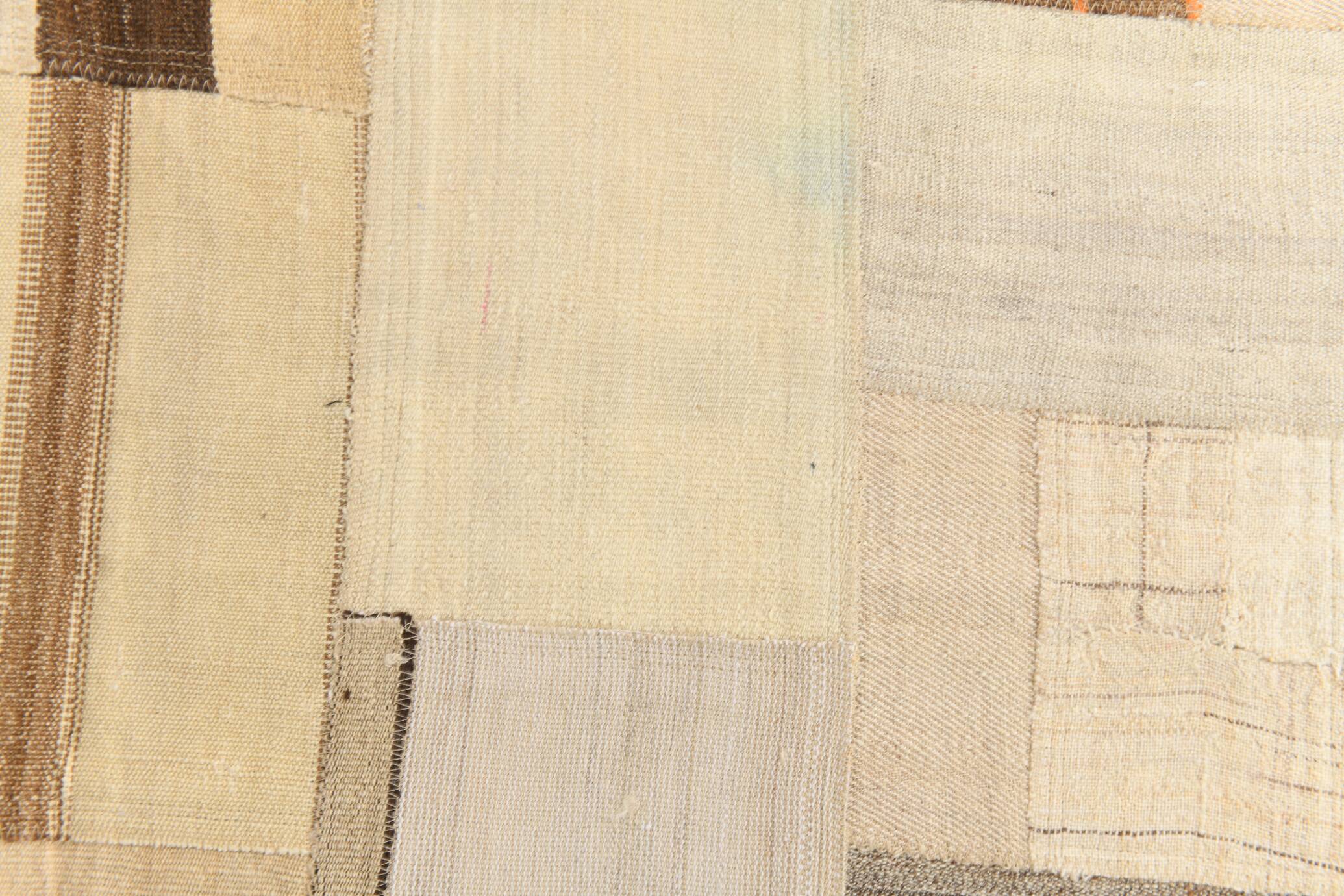 5x8 Cream & Beige Mid Century Modern Kilim Rug, 167x234Cm