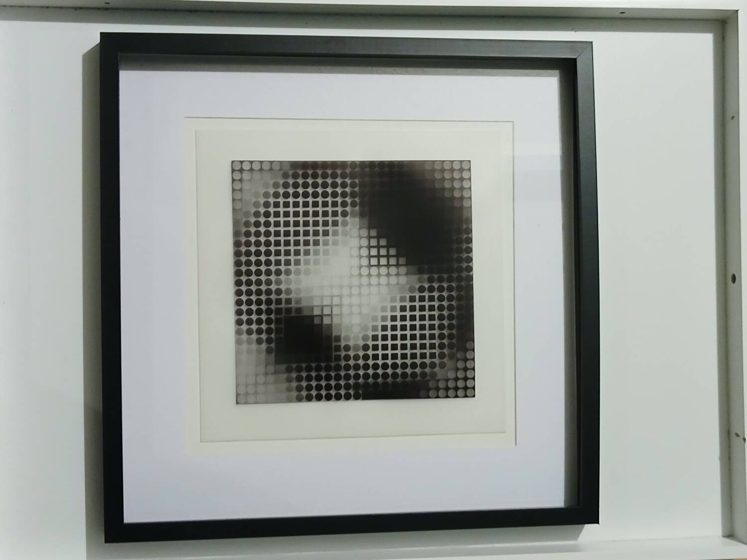 Tableau Vintage Art Optique - Victor Vasarely - Frame 40x40cm