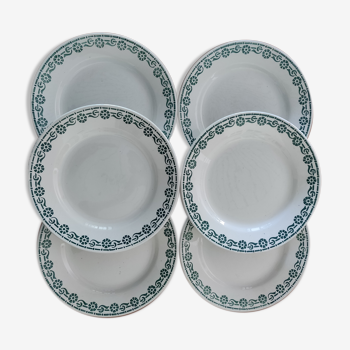 Six assiettes plates Choisy-le-Roi en Terre de Fer