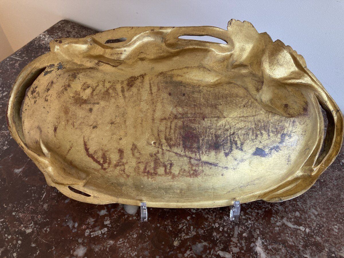 Vide poche en bronze doré, A. BOUNY, Art Nouveau