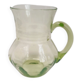 Carafe Art Déco en verre vert pistache