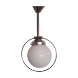 Art Deco aluminium and globe ceiling light
