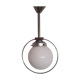 Plafonnier Art Déco aluminium et globe