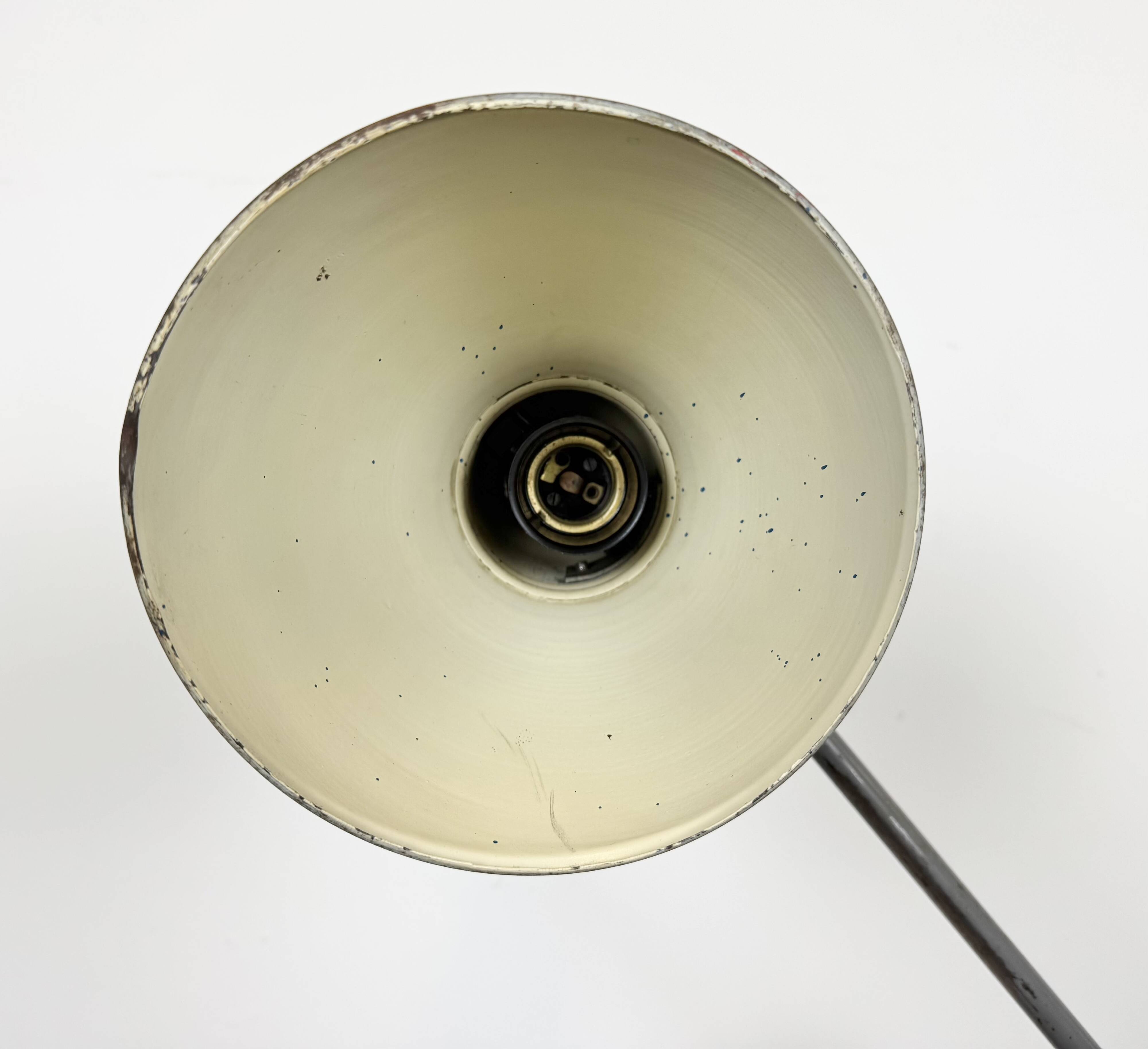 Large Grey Industrial Workshop Table Lamp, 1960s