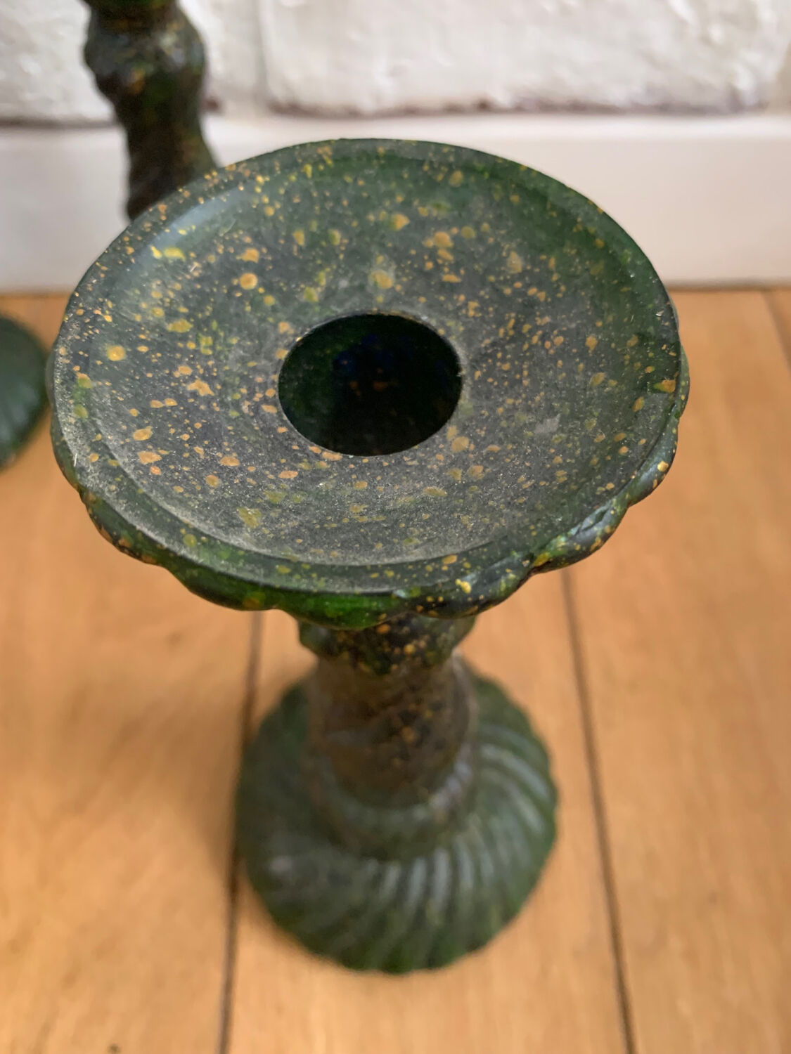 Glass candle holder