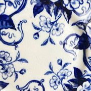 Set of 6 dessert plates in ironstone "Flora" – Creil et Montereau, 19th century, blue