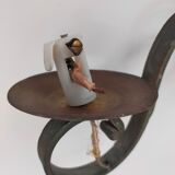 Pairs of vintage wrought iron wall lamps