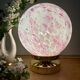 Vintage pink and white glass globe table lamp