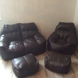 Set of the 70s sofa with heater and its 2 beanbags