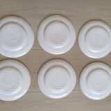 6 Dessert plates in red English porcelain, England