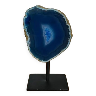 Agate Géode Bleue sur support