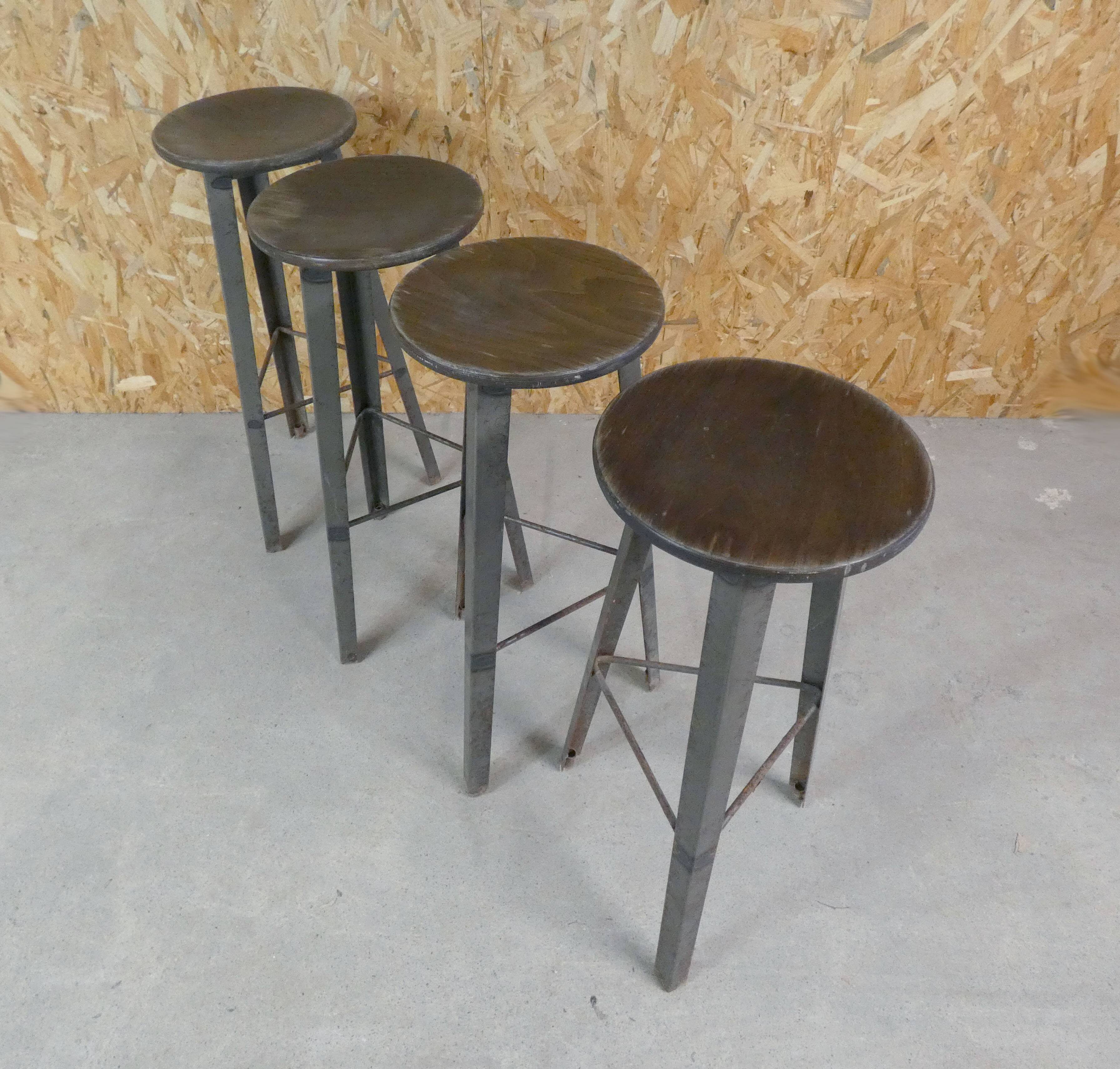 4 old vintage loft bistro stools