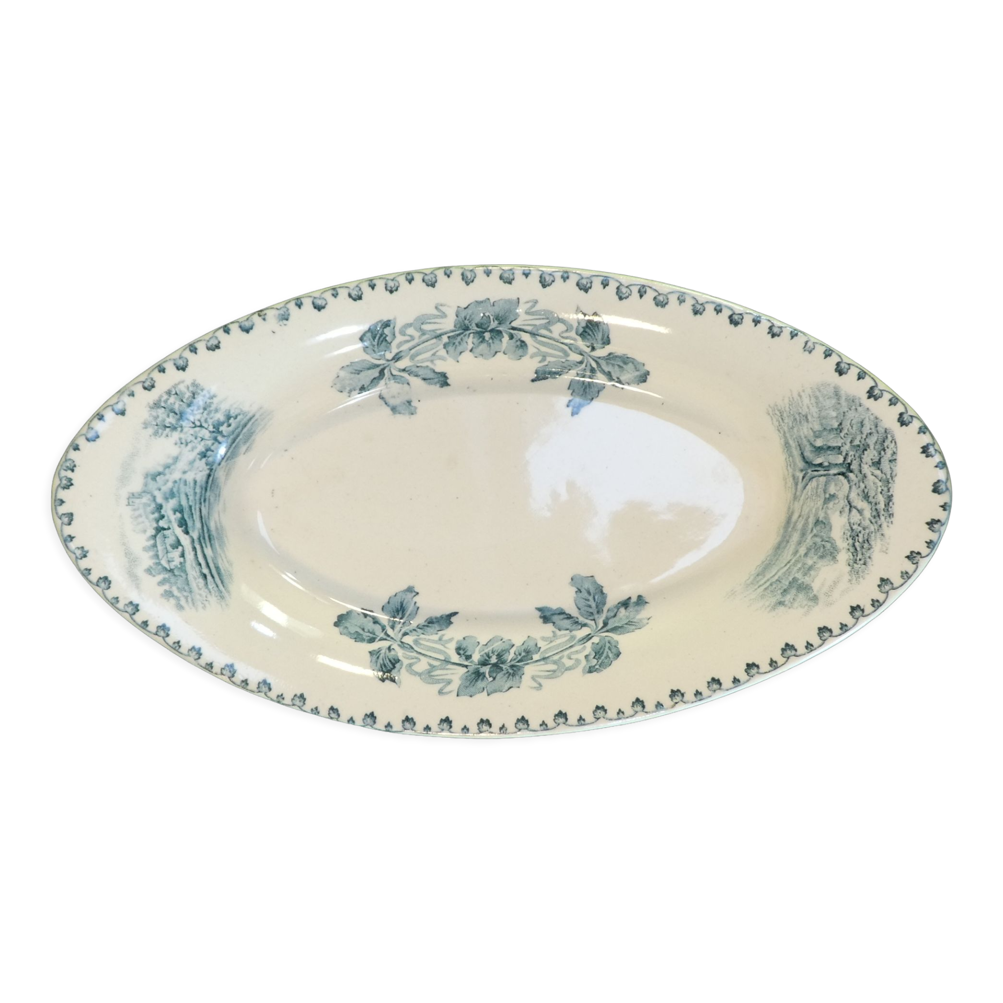 Oval faience ravier terre de fer bocage nº2