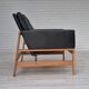 1960s, Danish 2-seater sofa in original condition, furniture leather, solid oak wood.