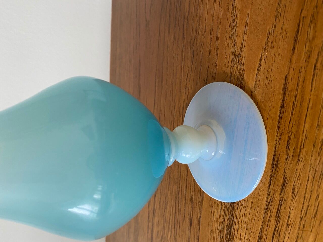 Blue opaline glass soliflore