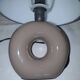 2 grey ceramic bedside lamps