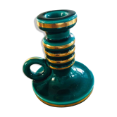 50/60s green and gilded ceramics bougeoir