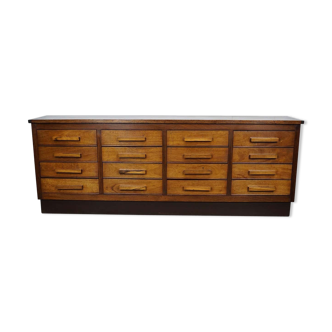 German industrial apothecary furniture in walnut in the middle of the twentieth century