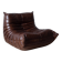 Togo armchair in dark brown shiny leather