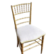 Napoleon III chair in gilded bamboo wood and beige cotton.