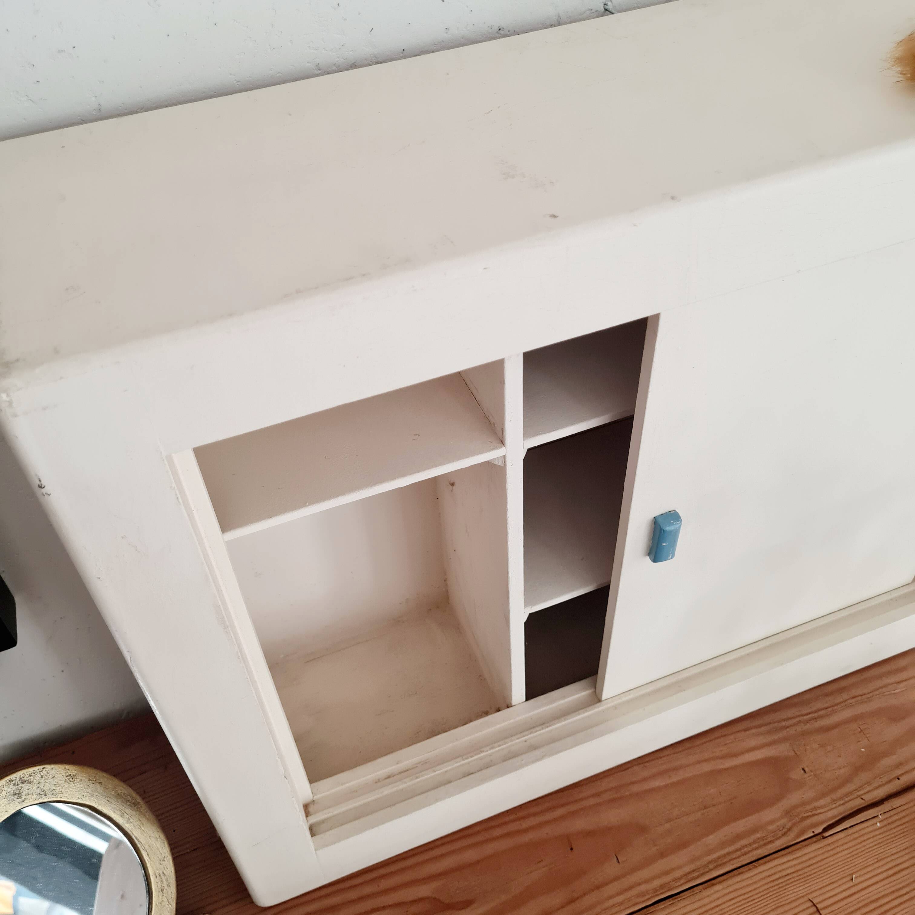 Old white medicine cabinet