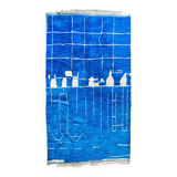 Vintage cobalt blue Moroccan Berber rug or carpet