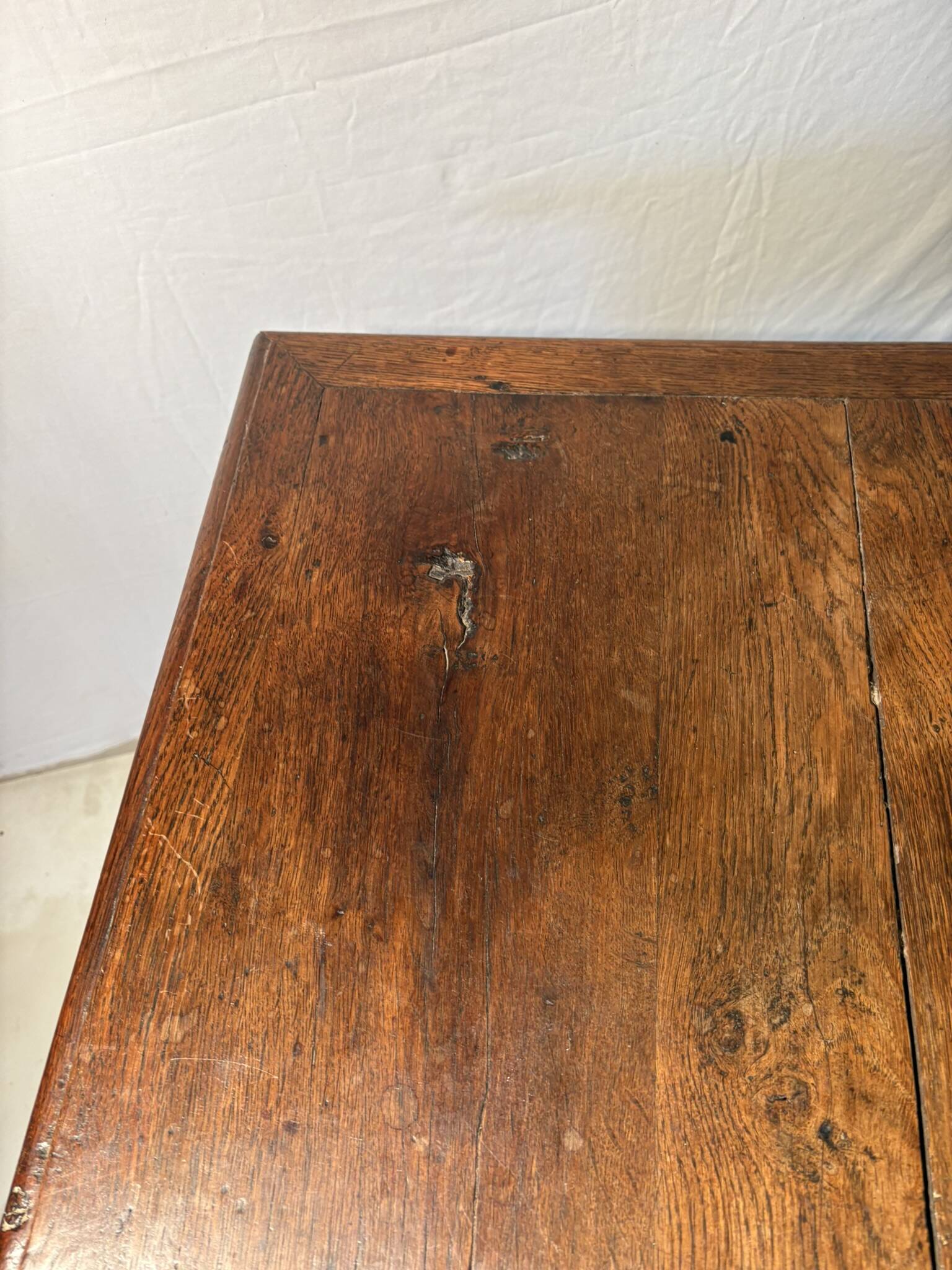 Antique solid wood table with turned legs