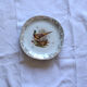 Set of 8 flat plates Limoges porcelain model duck pheasant partridge antique earthenware
