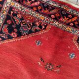 Tapis persan Hamadan vintage fait main, 136 cm x 210 cm, années 1960