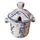 Mustard pot with blue decor Moustiers
