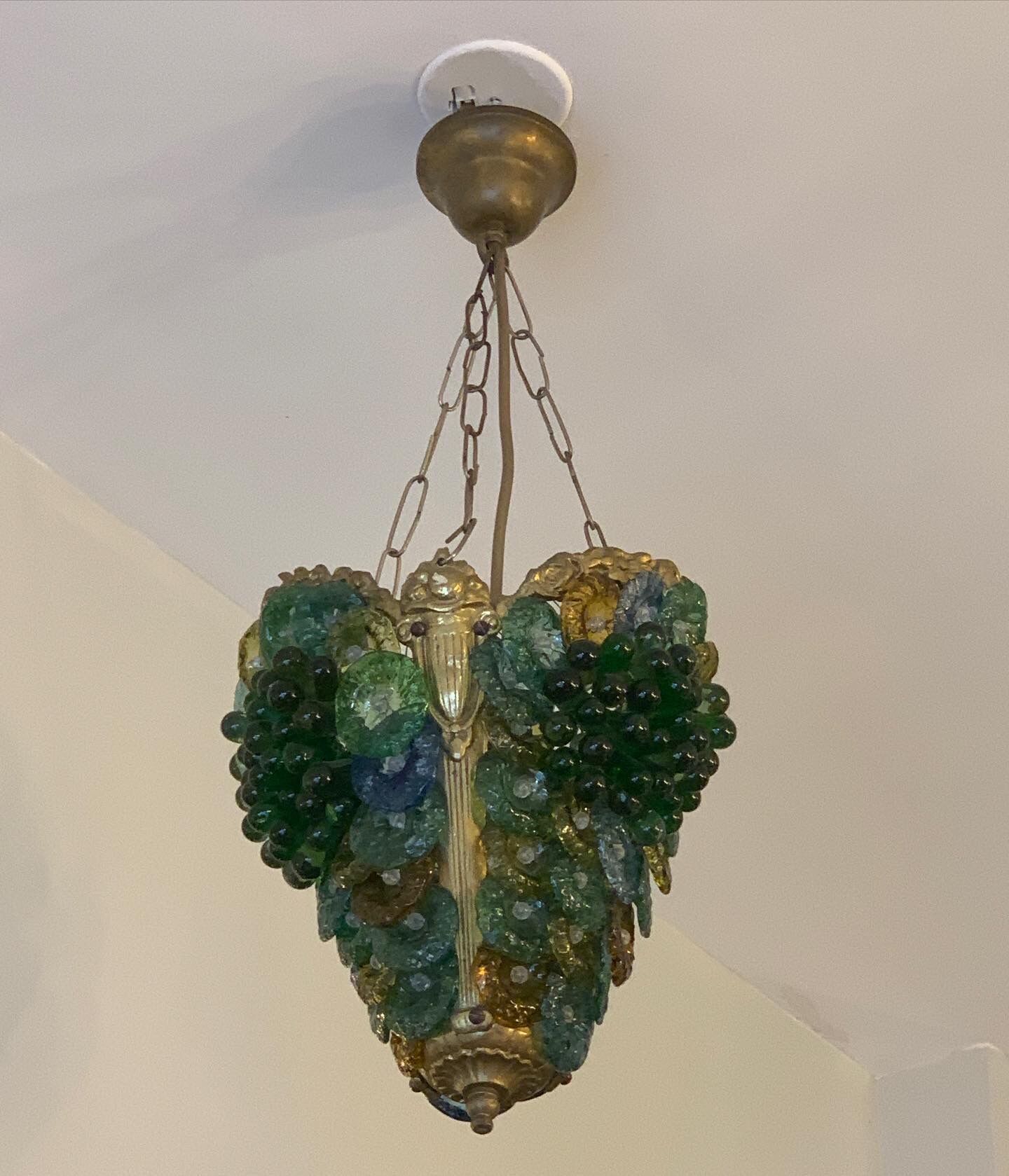 Chandelier in Italian glass paste Murano art deco