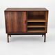 Low sideboard in rosewood with sliding doors. Denmark, 1960s