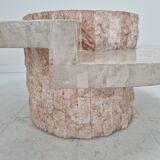 Round Mactan or Fossil Stone Coffee Table by Magnussen Ponte, 1980s