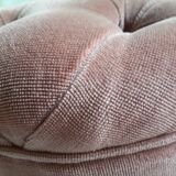 Velvet ottoman padded old pink