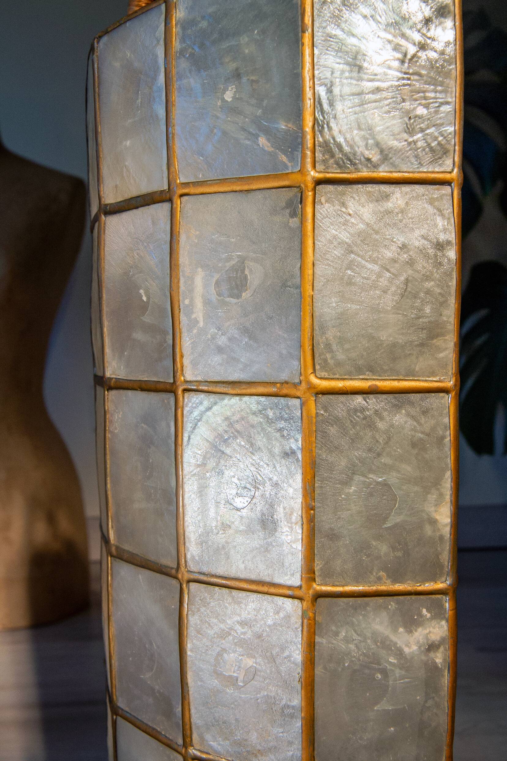 1960s lamp made of Capiz shell.