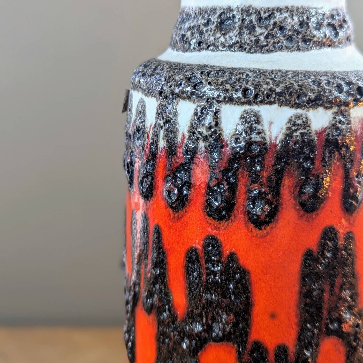 Scheurich West Germany 200-28 Fat Lava Vase, Vintage Red Ceramic