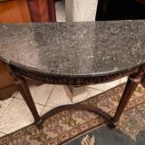 Half-moon console eighteenth century solid oak with carved decoration Louis XVI era