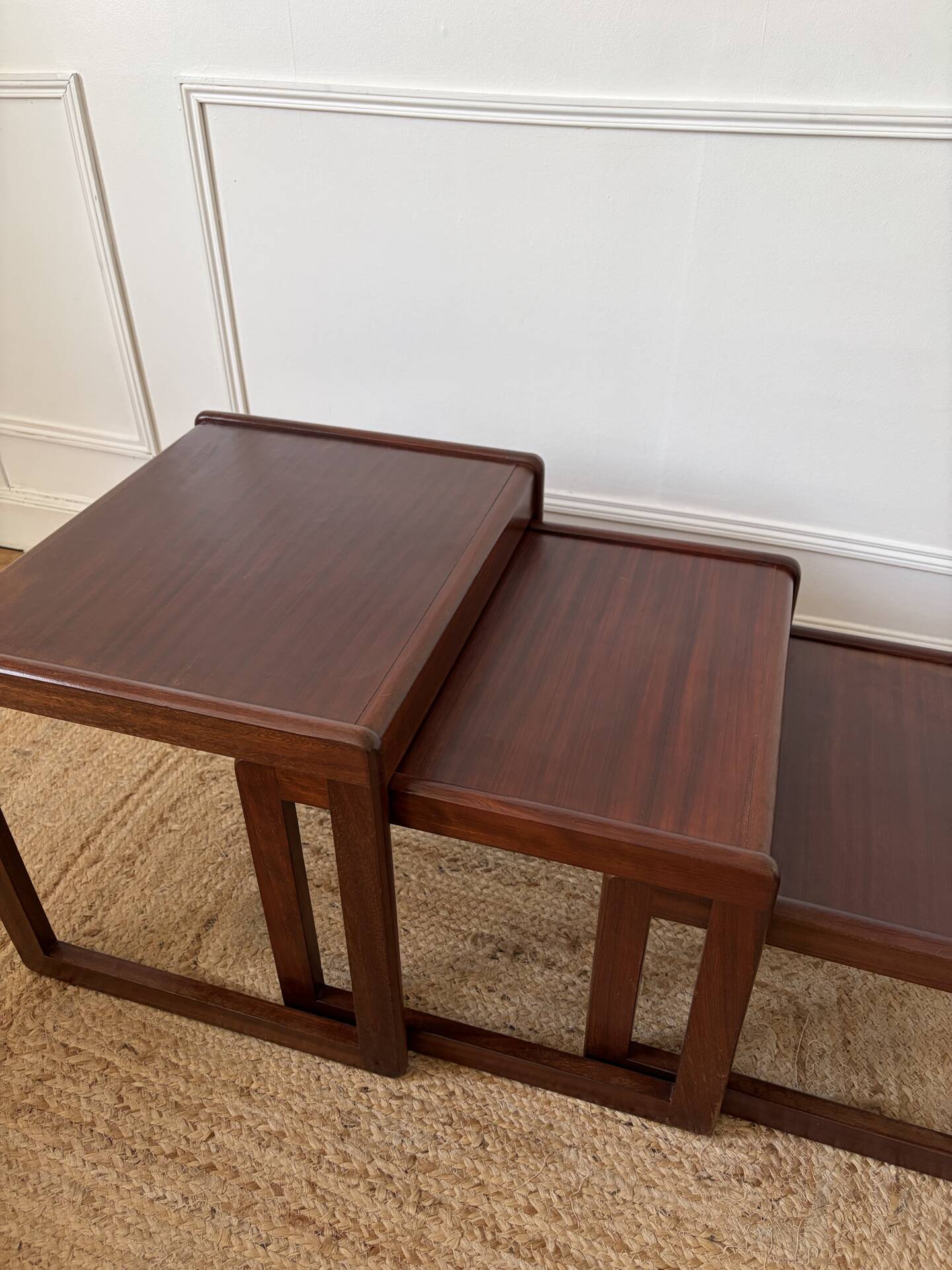 Nest of tables in teak from the 1960s.