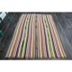 Vintage Turkish Oushak handmade wool cotton pink green runner rug 150x207