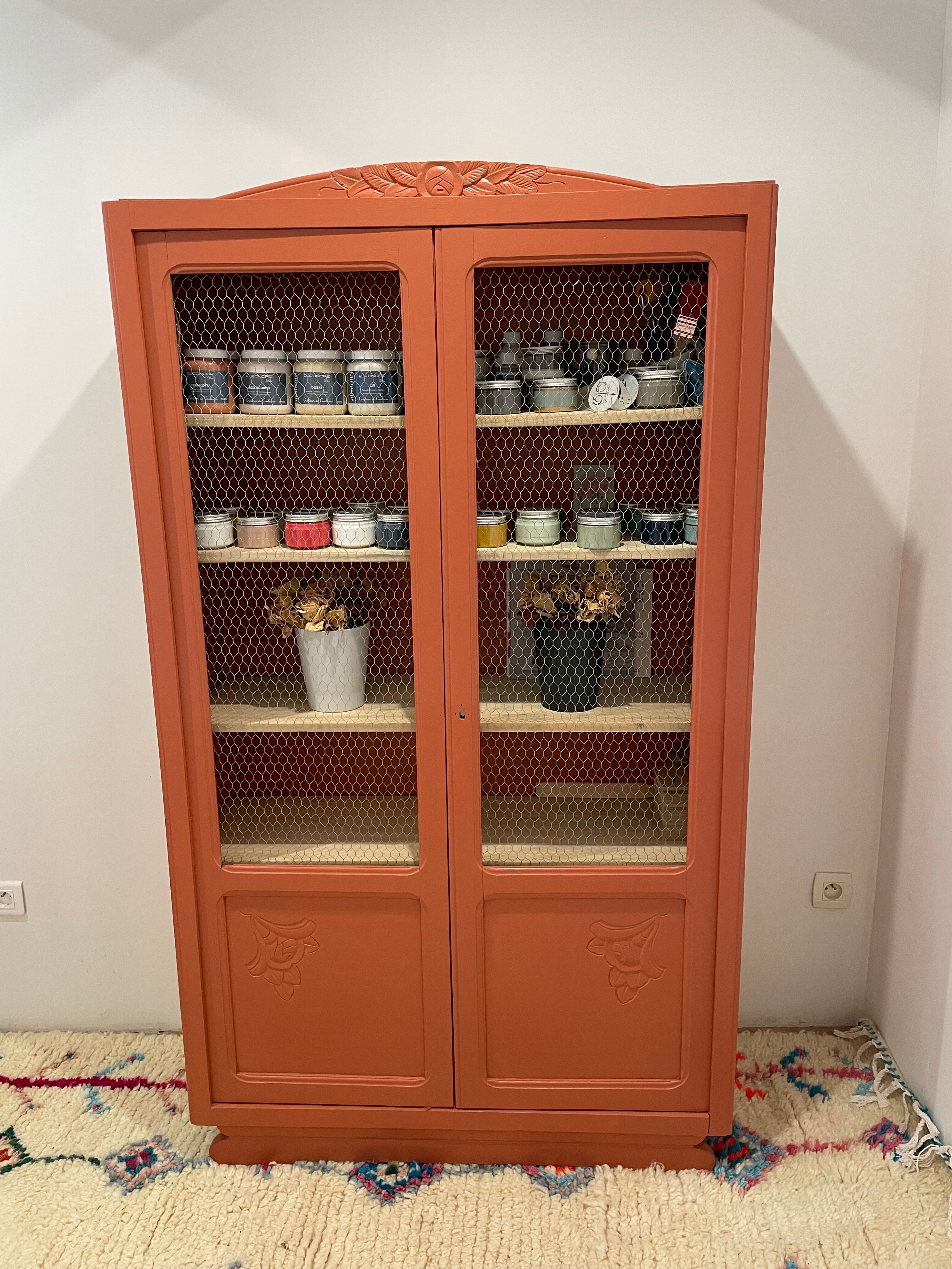 Vintage art deco terracotta wardrobe
