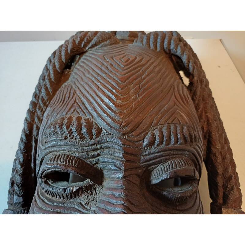 African wooden mask from Ivory Coast, Baoulé