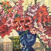 Tableau, bouquet de fleurs signée
