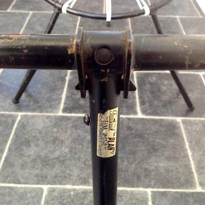 Set of two chairs with spider web seat by Hoffer, France 1958