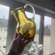 Vintage Bohemian Crystal Pitcher Jug Vcelnicka Orange Smoke