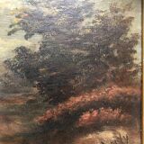 Oil on panel XIX HOUSES IN THE COUNTRYSIDE signed CHARLY in gilded frame XX